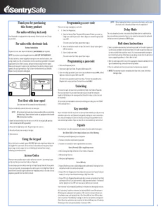 Sentry Safe Manual